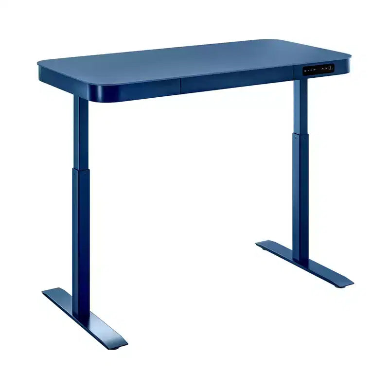 Seville Classics airLIFT 48 in. Tempered Glass Top Height Adjustable Sit-Stand Desk with USB Ports and Drawer