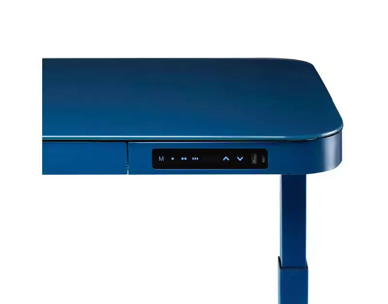 Bureau assis-debout réglable en hauteur avec plateau en verre trempé de 48 po, ports USB et tiroir