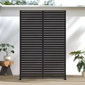 Classic Louver Black Galvanized Steel Room Screen | 183H x 120W x 40D cm