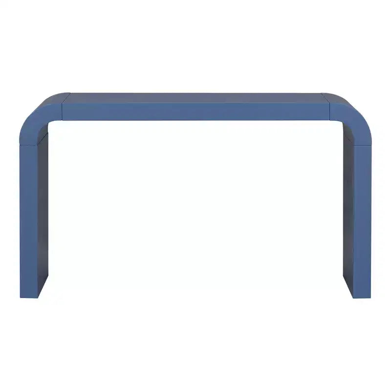 55.1W Table Console Minimaliste de Style Américain, Table d'Entrée Étroite et Élégante, Table Basse en Placage d'Acacia