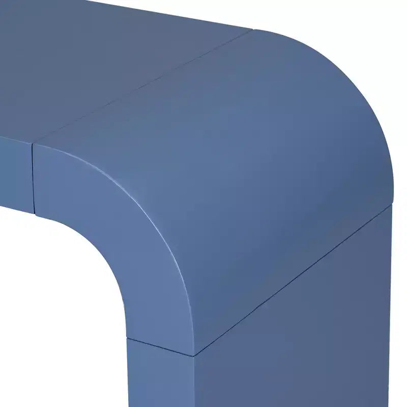 55.1W Table Console Minimaliste de Style Américain, Table d'Entrée Étroite et Élégante, Table Basse en Placage d'Acacia
