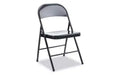 Alera Armless Steel Folding Chair, Supports Up to 275 lb, Black Seat, Black Back, Black Base, 4/Carton