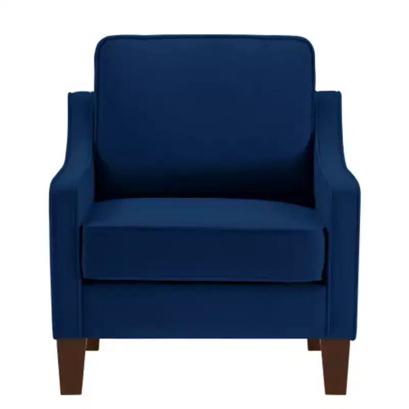 Fauteuil de salon douillet : Velours bleu marine, moderne