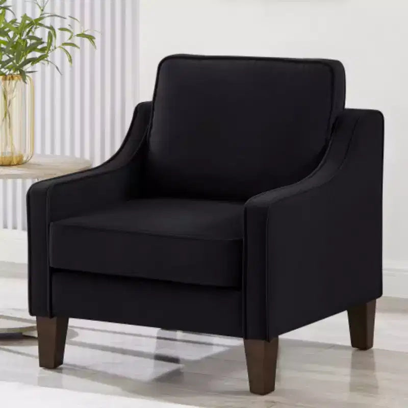 Fauteuil de salon douillet : Velours bleu marine, moderne