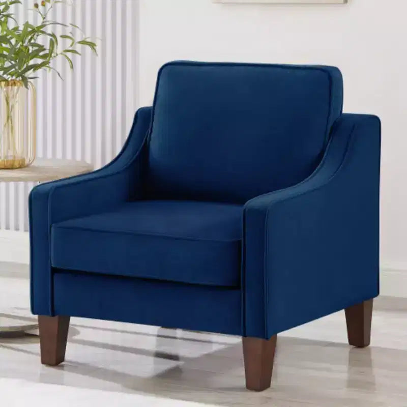 Cozy Living Room Chair: Navy Velvet, Modern