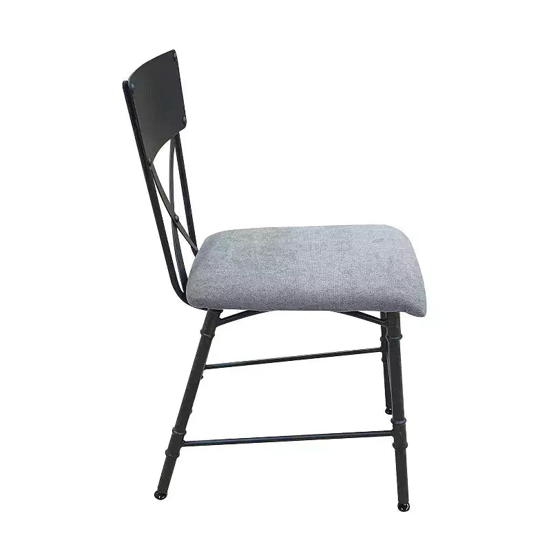 Chaise sans accoudoirs Simple Relax en tissu chêne antique et gris sable