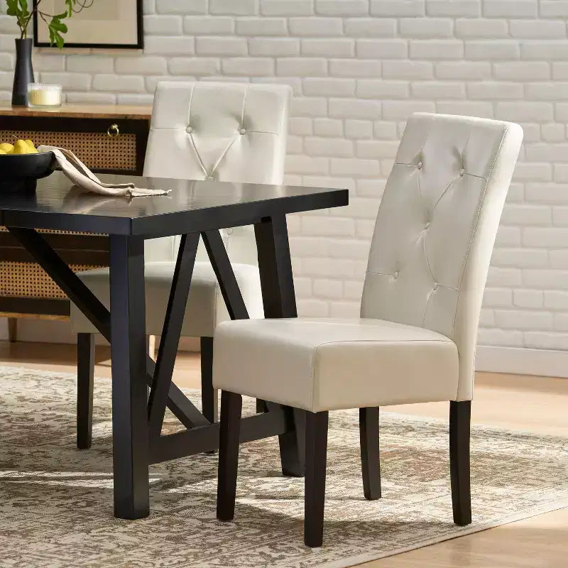 Chaises de salle à manger capitonnées contemporaines San Marcos (lot de 2)