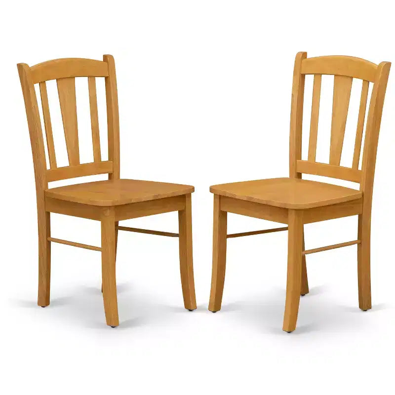 HomeStock Dublin Dining Chairs Slat Back Wood Seat Kitchen Dining Room Chairs