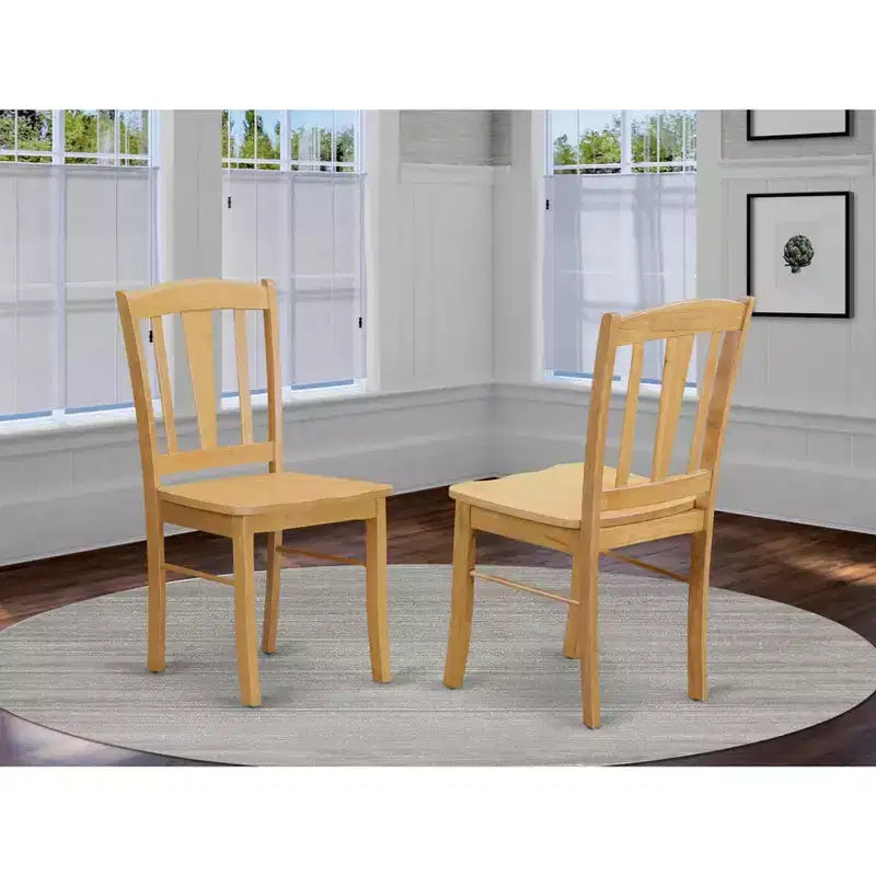 Chaises de salle à manger, dossier à lattes, assise en bois pour cuisine ou salle à manger