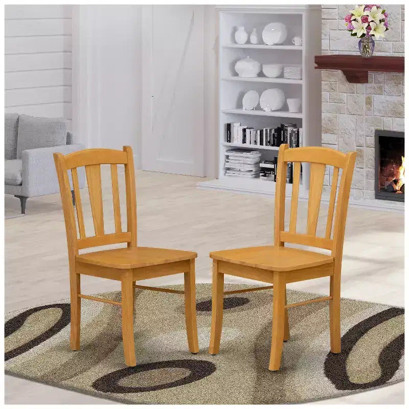 Chaises de salle à manger, dossier à lattes, assise en bois pour cuisine ou salle à manger