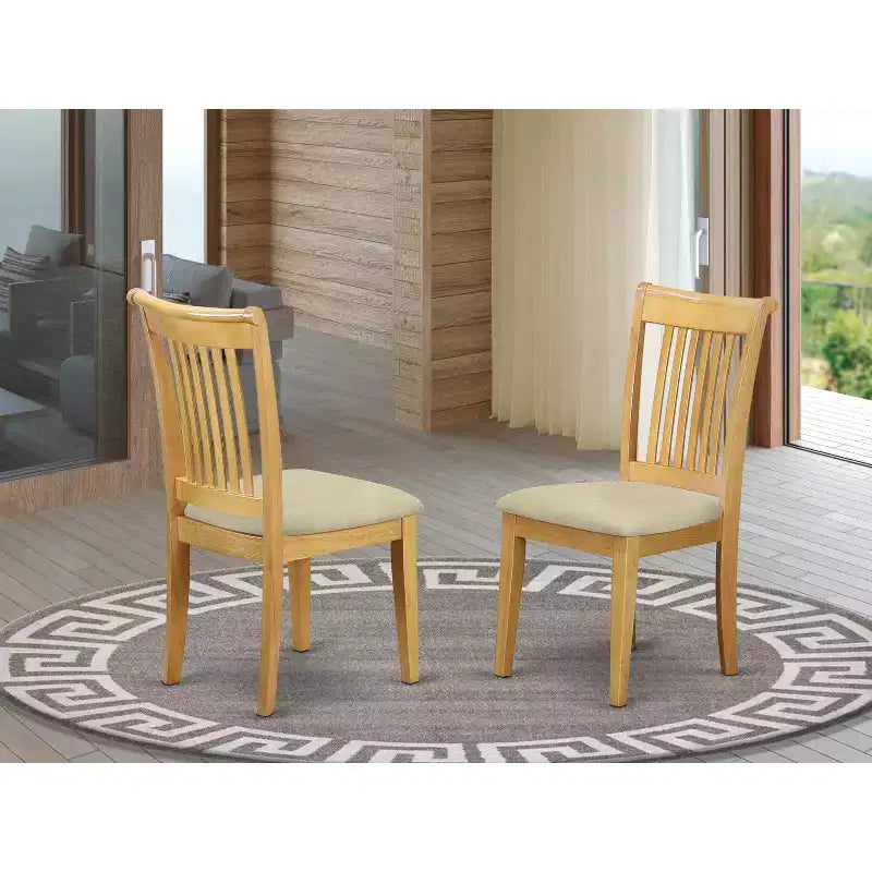 HomeStock Rustic Ranch Slat Back Dining Room Chair With Upholstery Seat - Set Of 2