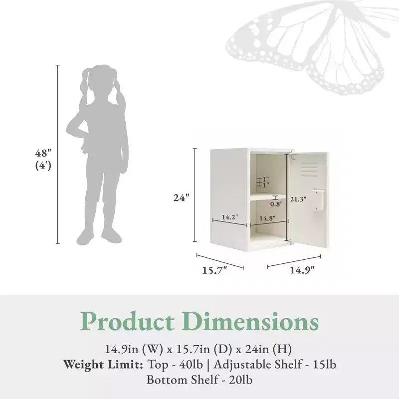 Casier de rangement en métal empilable pour enfants