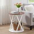 The Lakeside Collection Round Two Tone Rustic Style Accent Table 19 Dia x 21.5H -