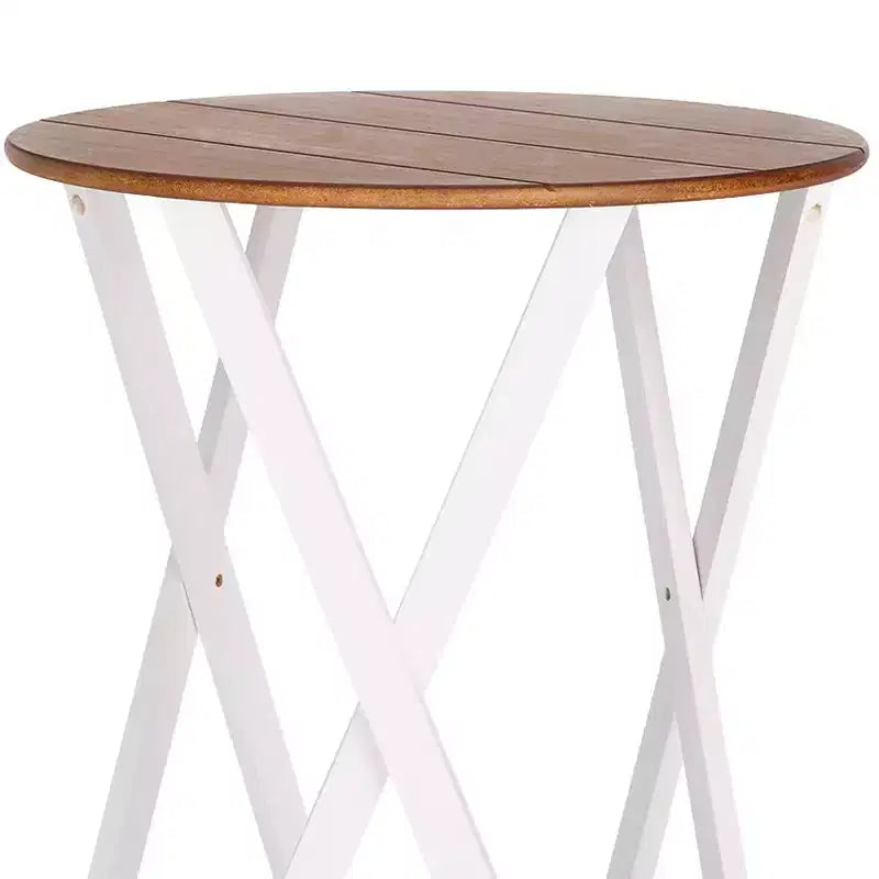 Table d'appoint rustique ronde bicolore 19 diam. x 21,5 H -