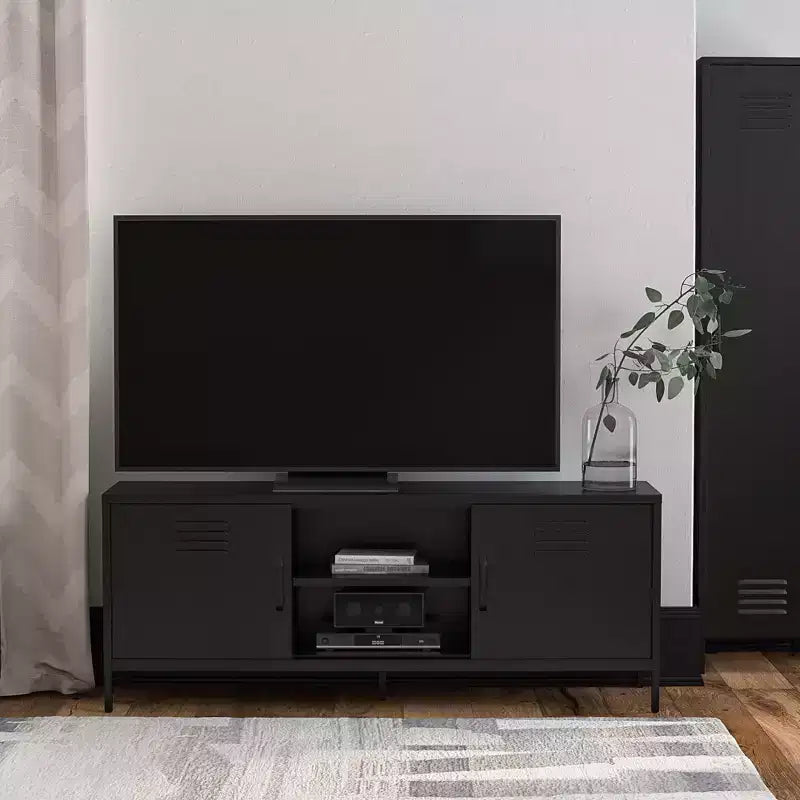Meuble TV en métal style casier pour téléviseurs jusqu'à 65 pouces
