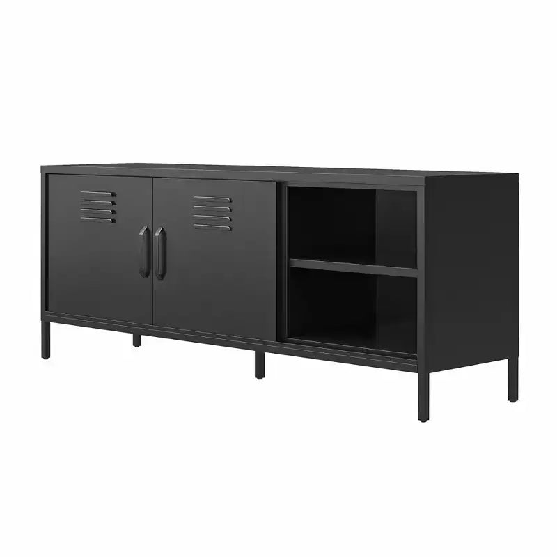 Meuble TV en métal style casier pour téléviseurs jusqu'à 65 pouces