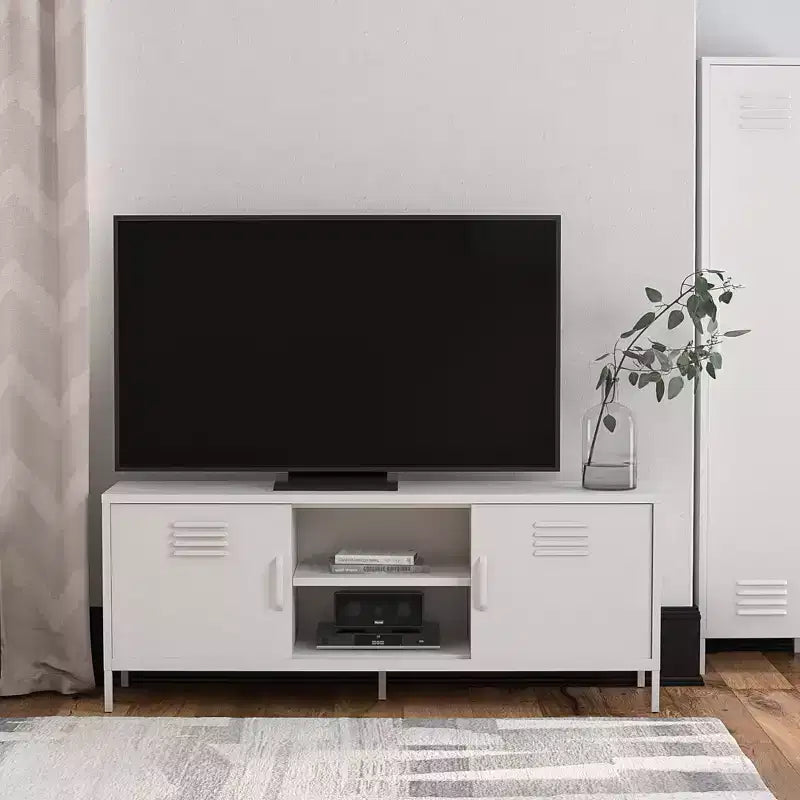 Meuble TV en métal style casier pour téléviseurs jusqu'à 65 pouces