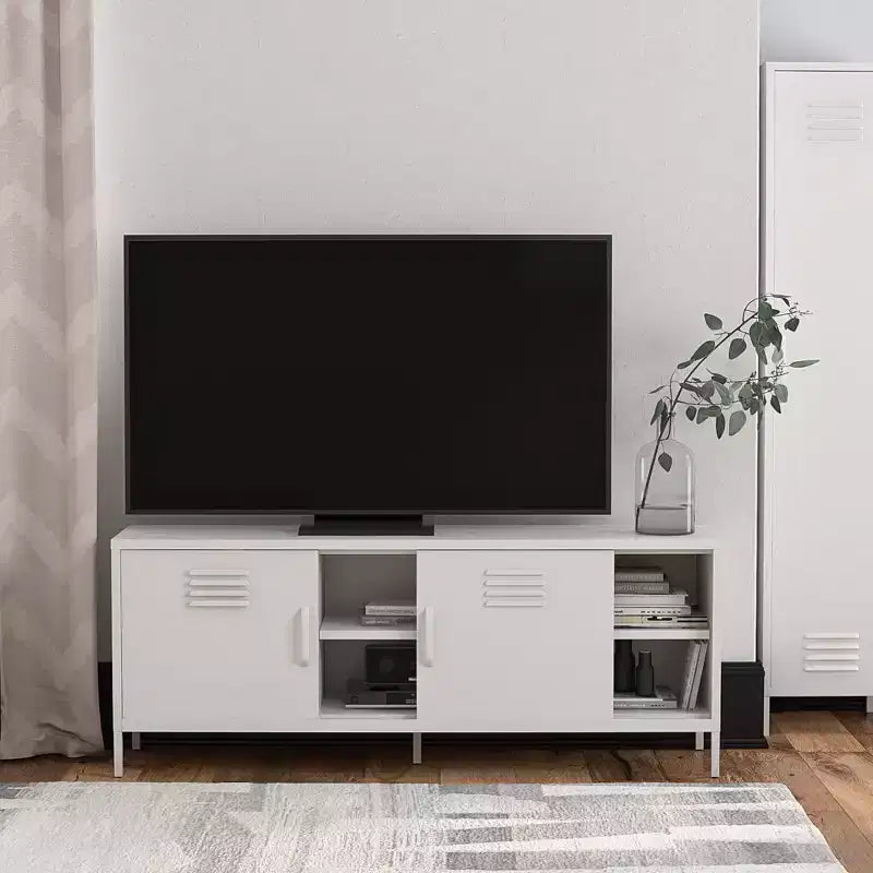 Meuble TV en métal style casier pour téléviseurs jusqu'à 65 pouces