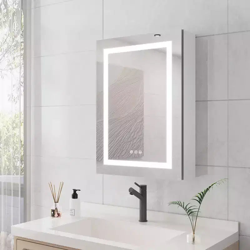 28x20 inch Bathroom Medicine Cabinet with Mirror Wall Mounted LED Bathroom Mirror Cabinet with Lights