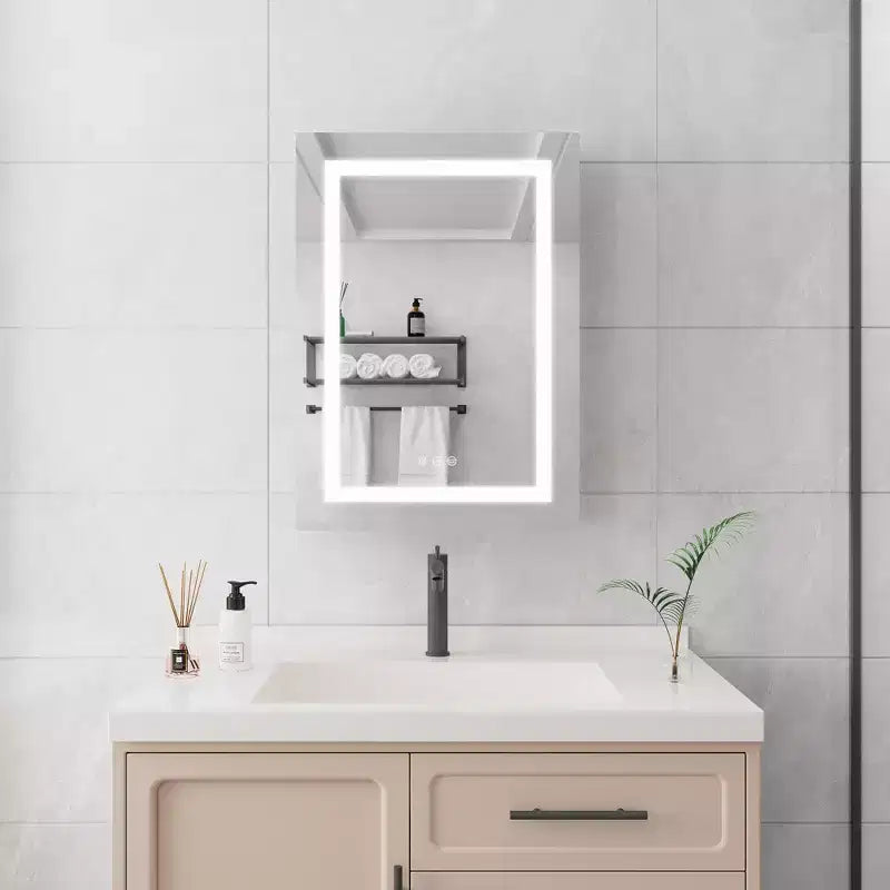 Armoire à pharmacie de salle de bain 28x20 pouces avec miroir Armoire de salle de bain murale à LED avec lumières