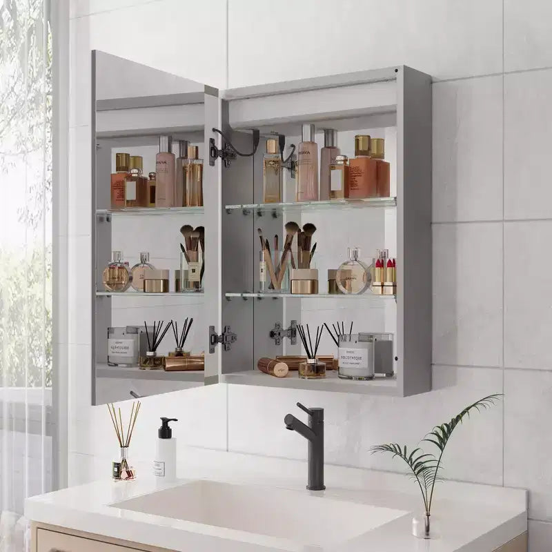 Armoire à pharmacie de salle de bain 28x20 pouces avec miroir Armoire de salle de bain murale à LED avec lumières