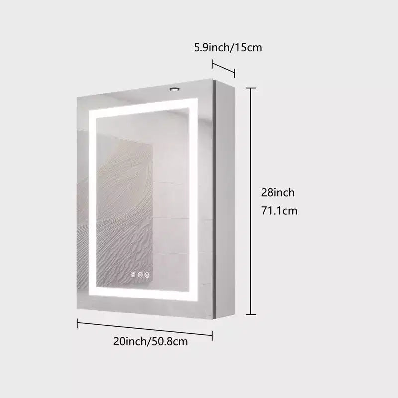 Armoire à pharmacie de salle de bain 28x20 pouces avec miroir Armoire de salle de bain murale à LED avec lumières