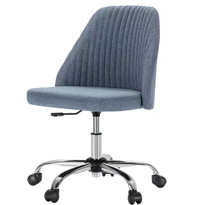 Modern Armless Office Chair: Swivel, Adjustable, Fabric