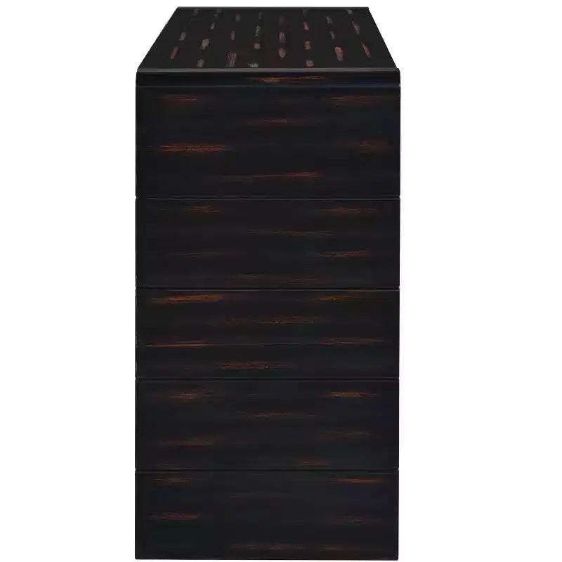 Table d'entrée en bois avec 2 tiroirs, console rustique de style ferme avec rangement