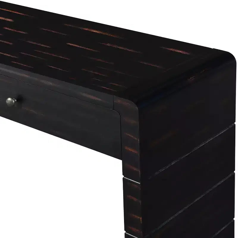 Table d'entrée en bois avec 2 tiroirs, console rustique de style ferme avec rangement