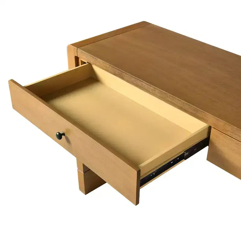 Table d'entrée en bois avec 2 tiroirs, console rustique de style ferme avec rangement