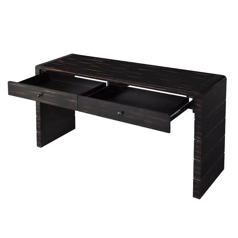 Table d'entrée en bois avec 2 tiroirs, console rustique de style ferme avec rangement