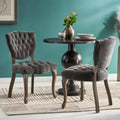 2 Sets of Weathered Charcoal Altay Velvet Tufted Chairs