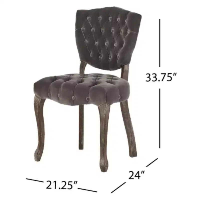 2 ensembles de chaises capitonnées en velours anthracite patiné