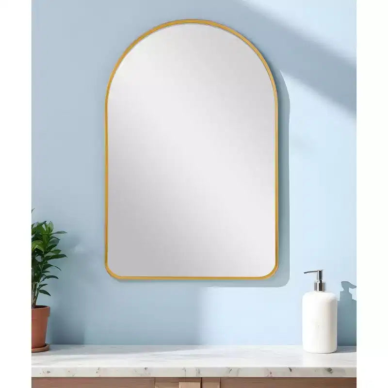 Miroir de salle de bain mural 39" avec cadre en métal doré