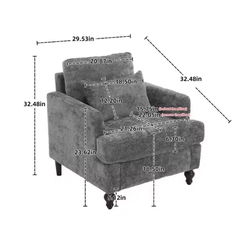 Fauteuil d'appoint moderne, cadre en bois, design capitonné, chaise longue de style milieu de siècle.