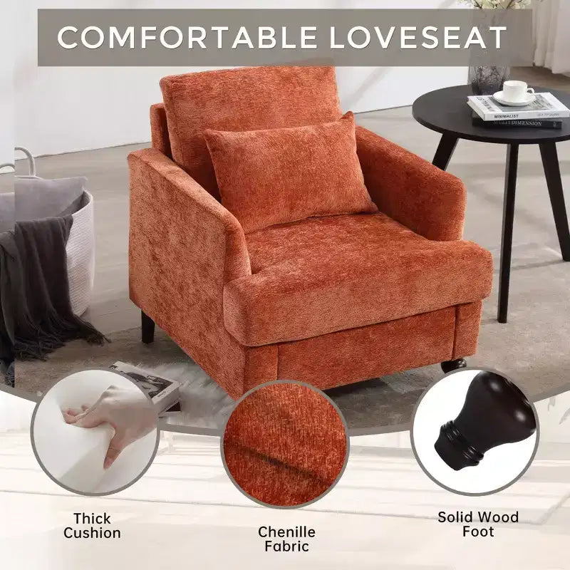 Fauteuil d'appoint moderne, cadre en bois, design capitonné, chaise longue de style milieu de siècle.