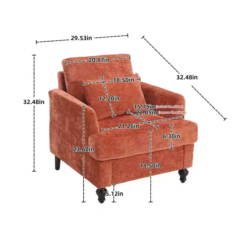 Fauteuil d'appoint moderne, cadre en bois, design capitonné, chaise longue de style milieu de siècle.