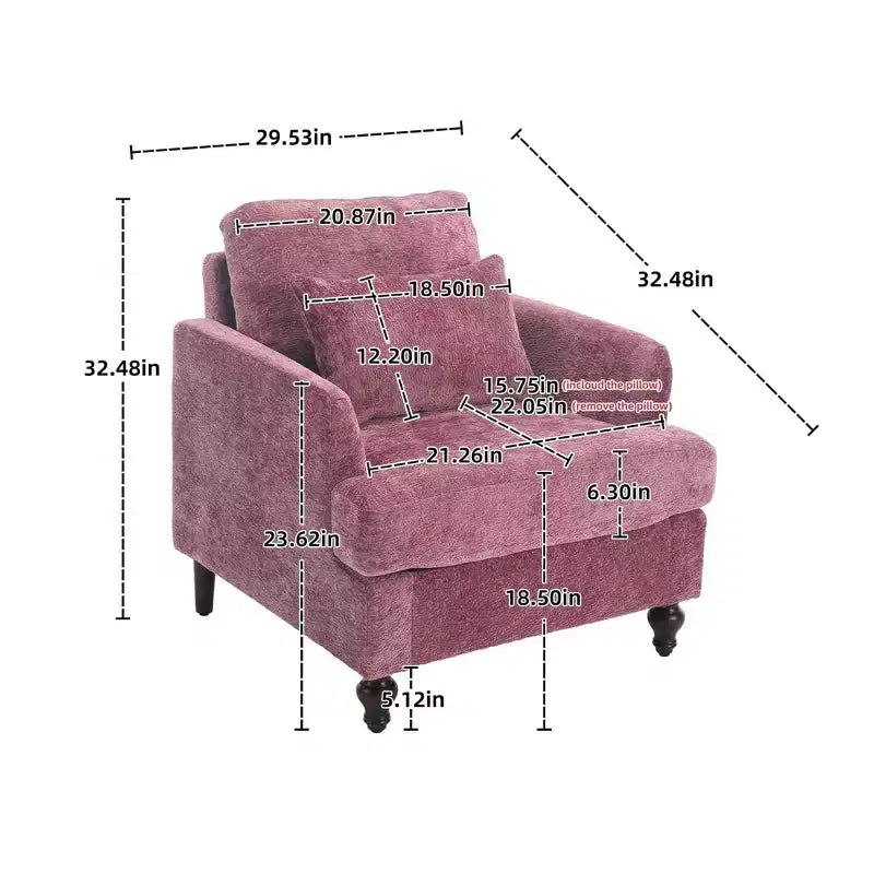 Fauteuil d'appoint moderne, cadre en bois, design capitonné, chaise longue de style milieu de siècle.