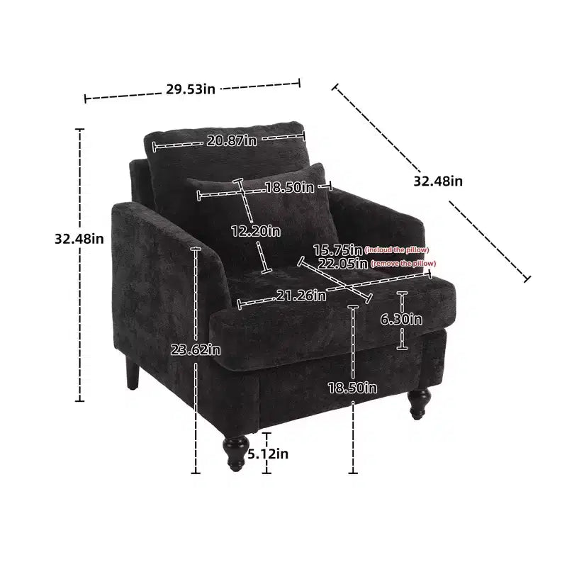 Fauteuil d'appoint moderne, cadre en bois, design capitonné, chaise longue de style milieu de siècle.