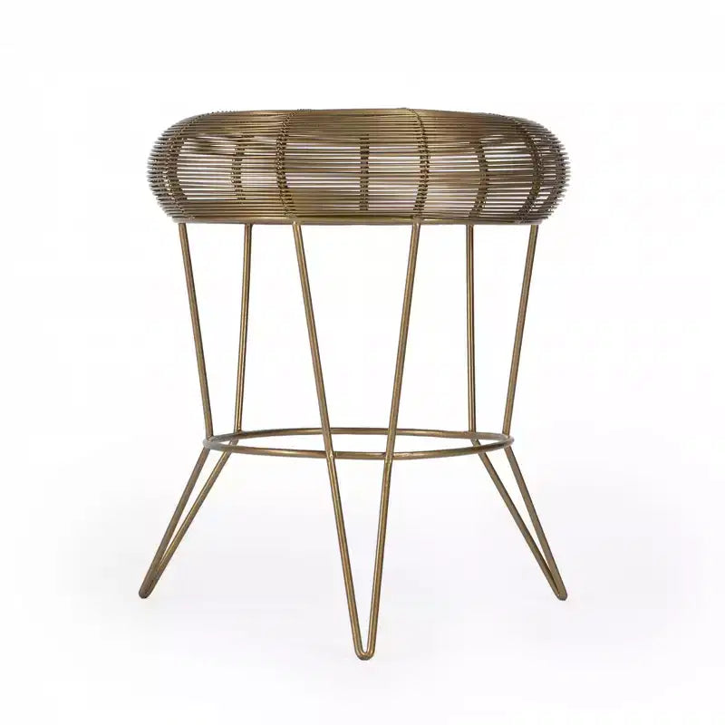 Table d'appoint ronde en fer doré antique 18