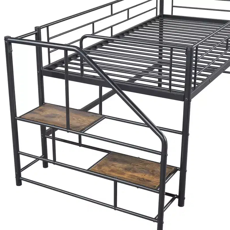 Lit mi-hauteur avec escalier de rangement