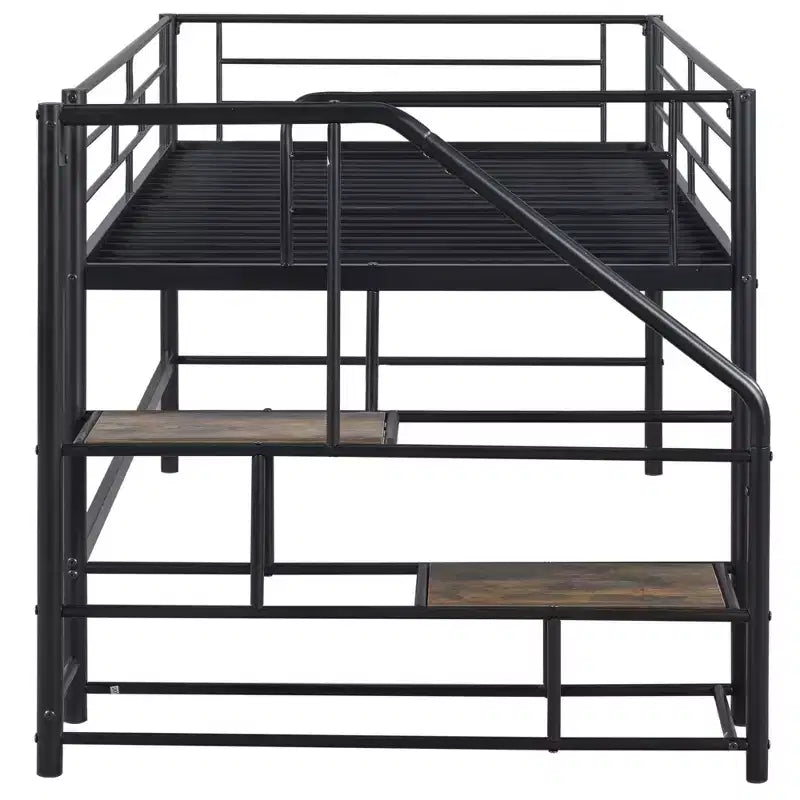 Lit mi-hauteur avec escalier de rangement