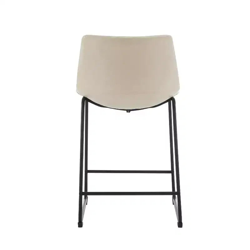 Tabourets de comptoir modernes de 24 pouces en similicuir et acier (lot de 2)