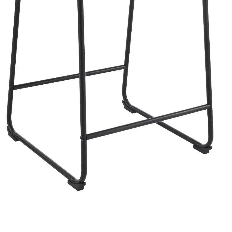 Tabourets de comptoir modernes de 24 pouces en similicuir et acier (lot de 2)