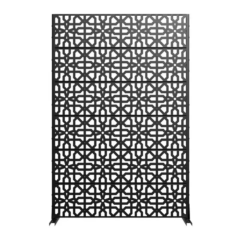 Jardinière en métal marron avec treillis intimité pour patio de café, jardin et balcons
