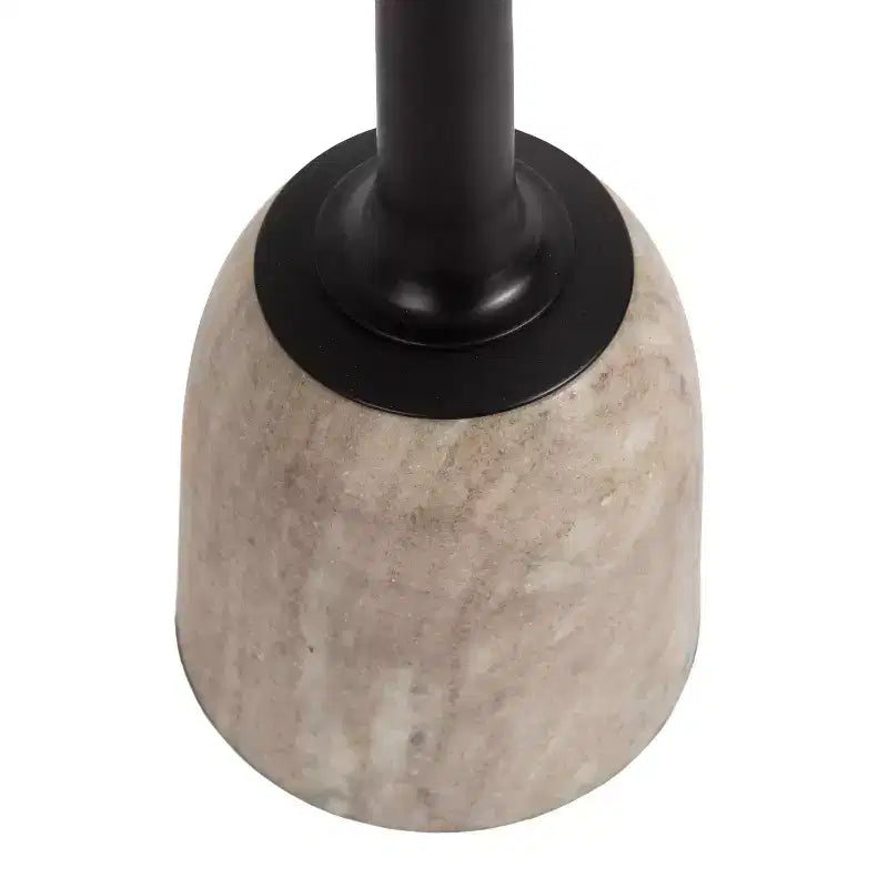 Table d'appoint ronde en métal et marbre