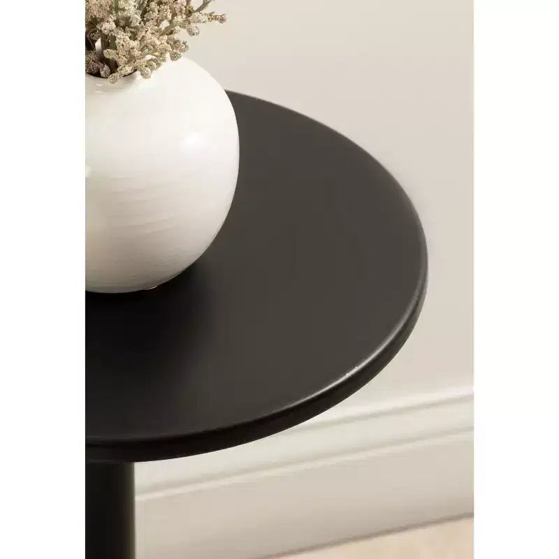 Table d'appoint ronde en métal et marbre