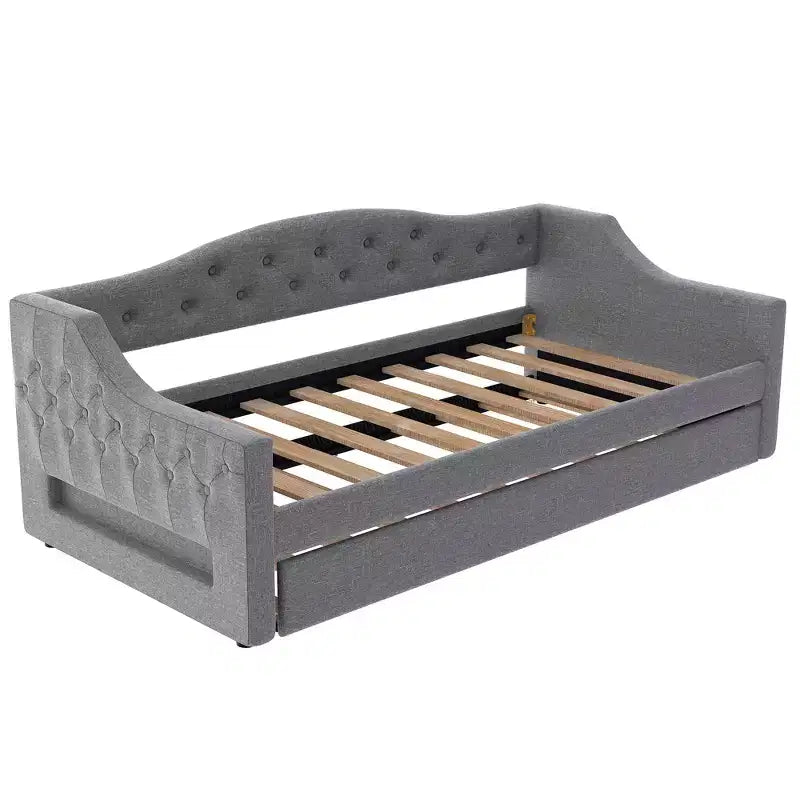 Lit de repos jumeau XL rembourré avec lit gigogne et éclairage LED