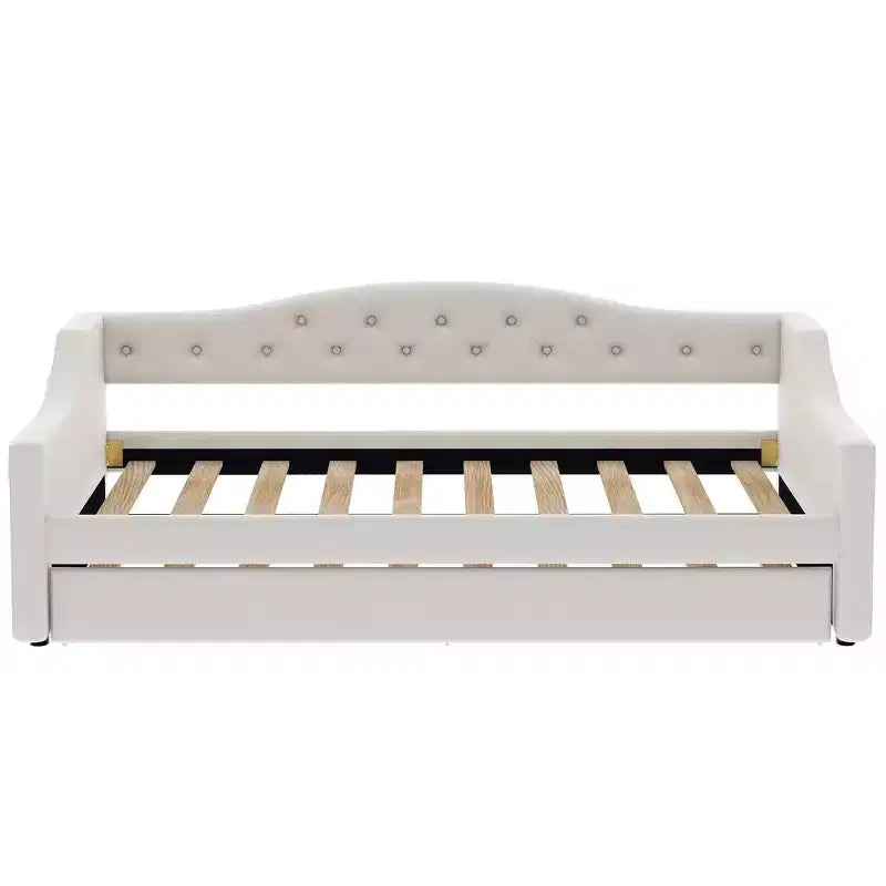 Lit de repos jumeau XL rembourré avec lit gigogne et éclairage LED