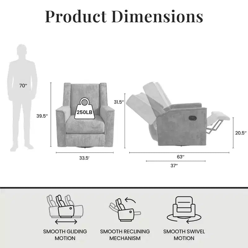 Fauteuil inclinable pivotant et planeur